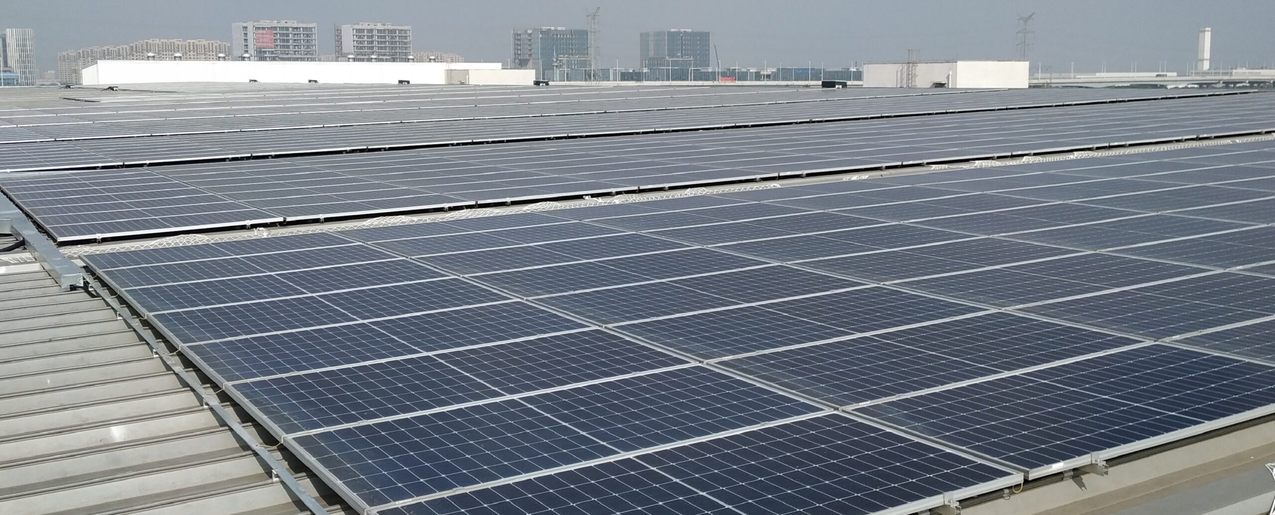Solar power panels installed at the Shanghai YKK Zipper Co., Ltd Lin Gang plant